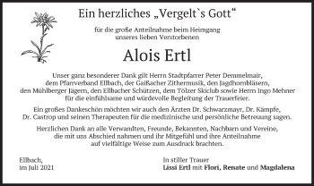 Traueranzeige von Alois Ertl von merkurtz