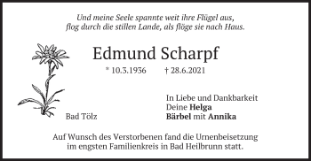 Traueranzeige von Edmund Scharpf von merkurtz