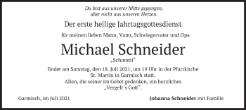 Traueranzeige von Michael Schneider von merkurtz
