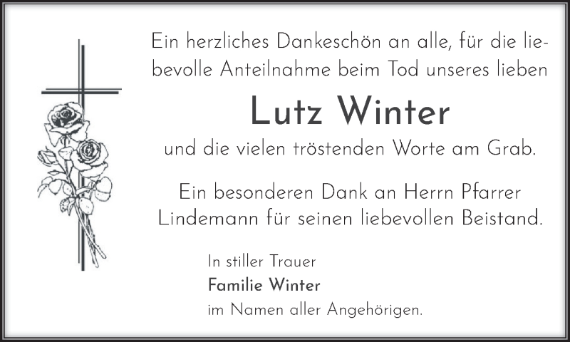  Traueranzeige für Lutz Winter vom 04.08.2021 aus Das Gelbe Blatt Penzberg