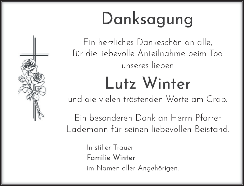  Traueranzeige für Lutz Winter vom 07.08.2021 aus Das Gelbe Blatt Penzberg
