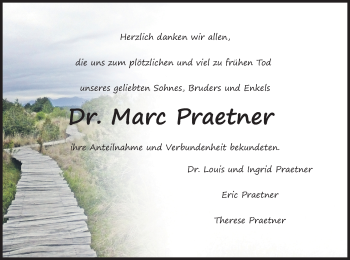 Traueranzeige von Marc Praetner von merkurtz