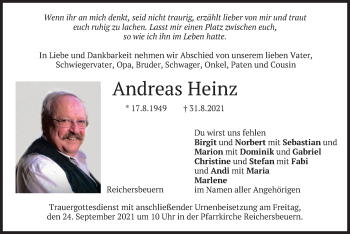 Traueranzeige von Andreas Heinz von merkurtz