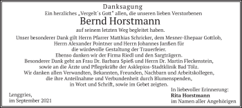Traueranzeige von Bernd Horstmann von merkurtz