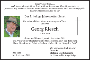 Traueranzeige von Georg Riesch von merkurtz