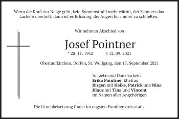 Traueranzeige von Josef Pointner von merkurtz