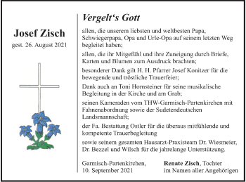 Traueranzeige von Josef Zisch von merkurtz