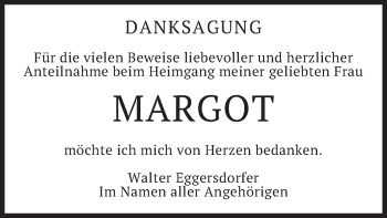 Traueranzeige von Margot  von merkurtz