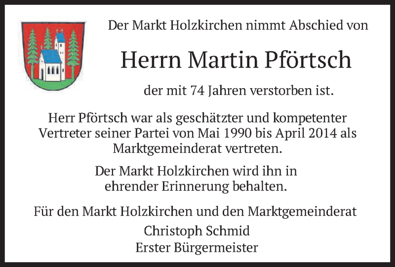  Traueranzeige für Martin Pförtsch vom 21.09.2021 aus merkurtz