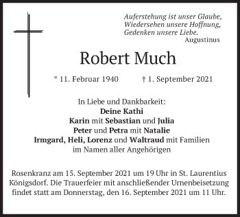 Traueranzeige von Robert Much von merkurtz