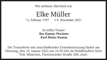 Traueranzeige von Elke Müller von merkurtz