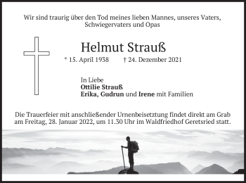 Traueranzeige von Helmut Strauß von merkurtz