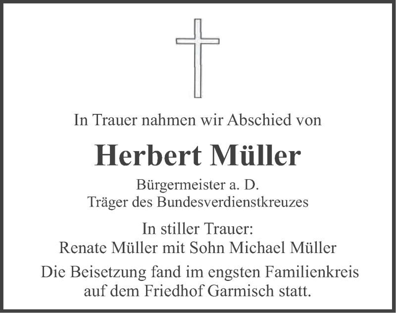  Traueranzeige für Herbert Müller vom 08.01.2022 aus merkurtz