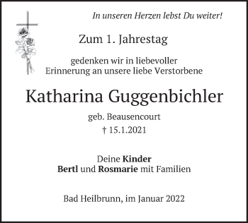 Traueranzeige von Katharina Guggenbichler von merkurtz