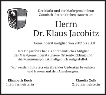 Traueranzeige von Klaus Jacobitz von merkurtz