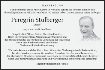 Traueranzeige von Peregrin Stulberger von merkurtz