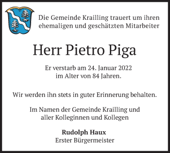 Traueranzeige von Pietro Piga von merkurtz