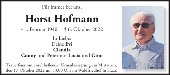 Traueranzeige von Horst Hofmann