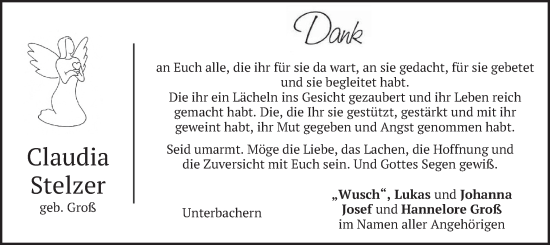 Traueranzeige von Claudia Stelzer von merkurtz