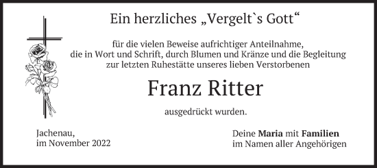 Traueranzeige von Franz Ritter von merkurtz