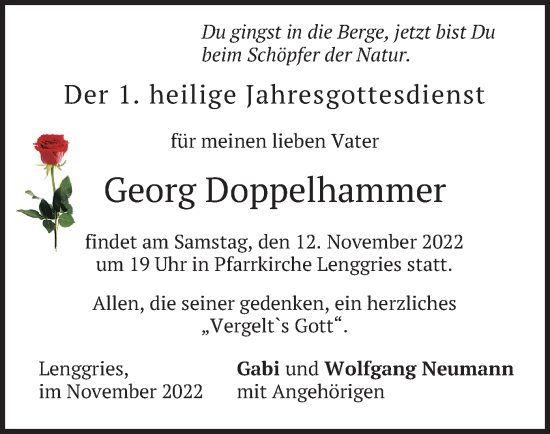 Traueranzeige von Georg Doppelhammer von merkurtz