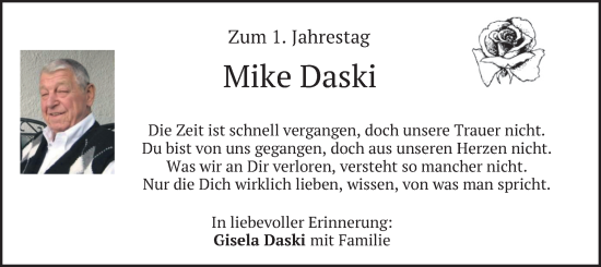 Traueranzeige von Mike Daski von merkurtz
