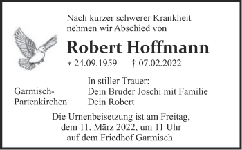 Traueranzeige von Robert Hoffmann von merkurtz