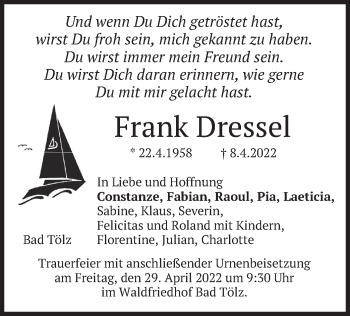 Traueranzeige von Frank Dressel von merkurtz