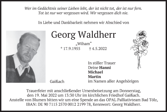 Traueranzeige von Georg Waldherr von merkurtz