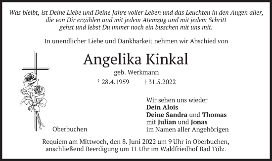 Traueranzeige von Angelika Kinkal von merkurtz