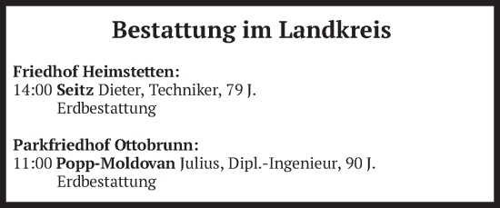 Traueranzeige von Bestattungen vom 27.06.2022 von merkurtz