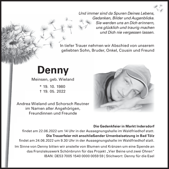 Traueranzeige von Denny Meinsen von merkurtz