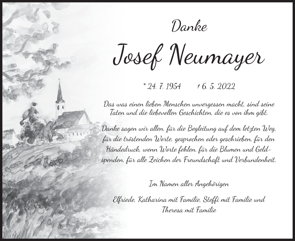  Traueranzeige für Josef Neumayer vom 11.06.2022 aus merkurtz
