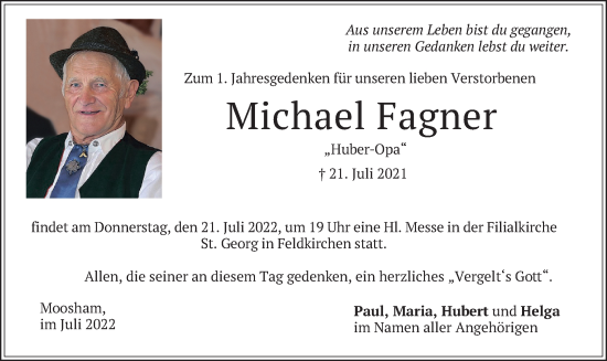 Traueranzeige von Michael Fagner von merkurtz