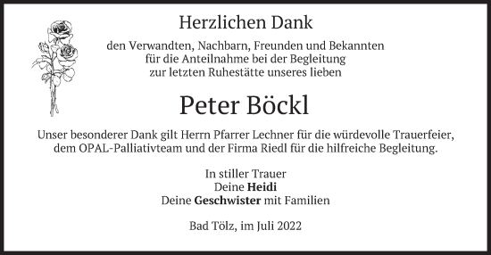 Traueranzeige von Peter Böckl von merkurtz