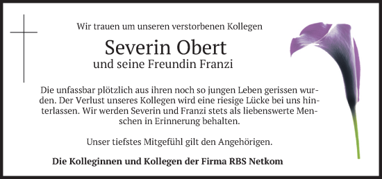 Traueranzeige von Severin Obert von merkurtz