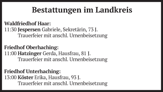 Traueranzeige von Bestattungen vom 10.08.2022 von merkurtz