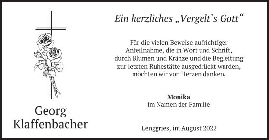 Traueranzeige von Georg Klaffenbacher von merkurtz