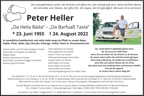 Traueranzeige von Peter Heller von merkurtz