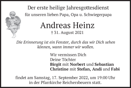 Traueranzeige von Andreas Heinz von merkurtz