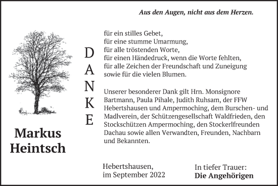 Traueranzeige von Markus Heintsch von merkurtz