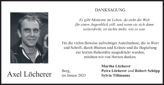 Traueranzeige von Axel Löcherer von merkurtz