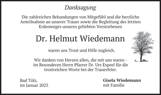 Traueranzeige von Helmut Wiedemann von merkurtz