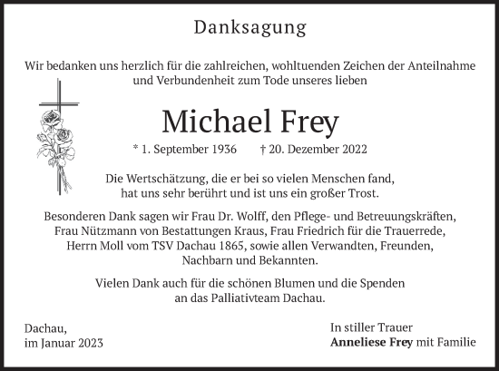 Traueranzeige von Michael Frey von merkurtz