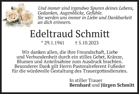 Traueranzeige von Edeltraud Schmitt von merkurtz
