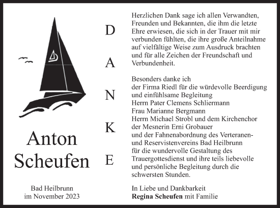 Traueranzeige von Anton Scheufen von merkurtz