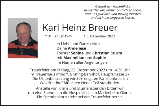 Traueranzeige von Karl Heinz Breuer von merkurtz