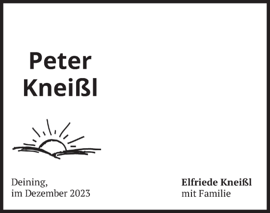 Traueranzeige von Peter Kneißl von merkurtz