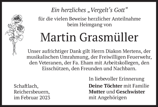 Traueranzeige von Martin Grasmüller von merkurtz