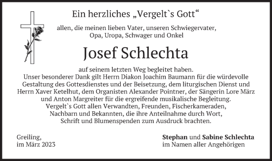 Traueranzeige von Josef Schlechta von merkurtz